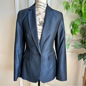 Express Y2K Vintage Wool Blend Pin Stripe Blazer Navy Sz 2